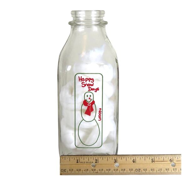 Eggnog Milk Bottle 2003 Christmas Collectible Colorado Farmhouse Snowman Décor - Picture 7 of 8